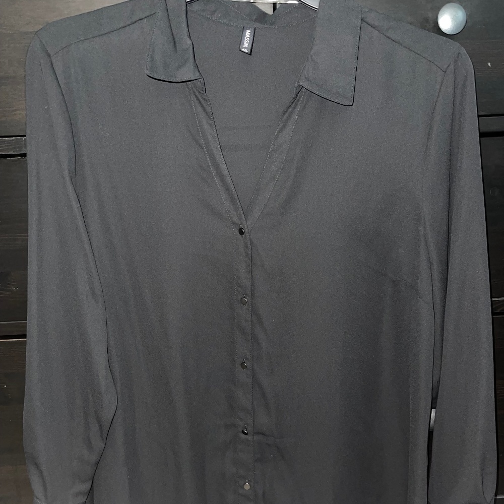 Black Button Down Blouse size 1x